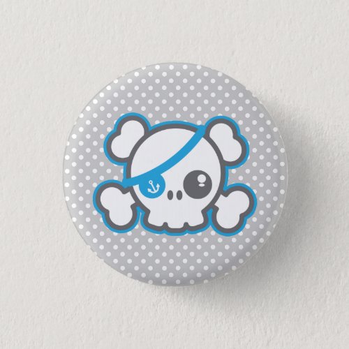 Kawaii Pirate Skull Button