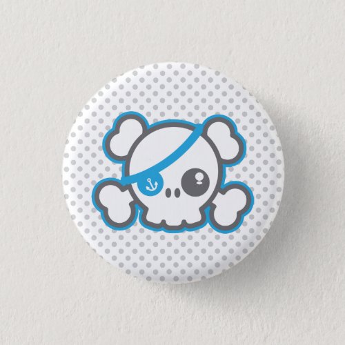 Kawaii Pirate Skull Button