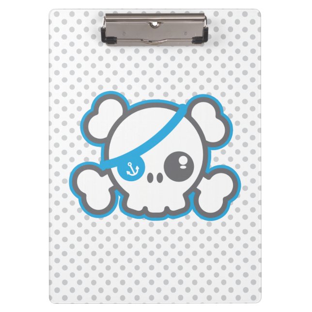 Kawaii Pirate Skull Clip Board (Front)