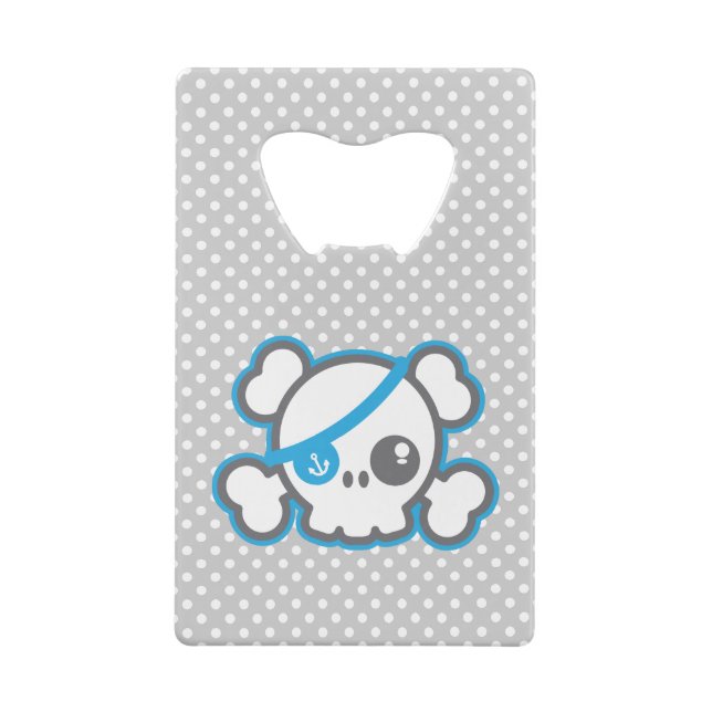 Kawaii Pirate Skull Credit Card Bottle Opener (Back)