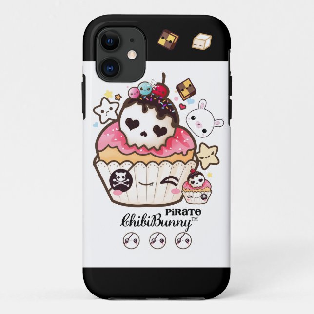 Kawaii pirate skull cupcake Case-Mate iPhone case (Back)