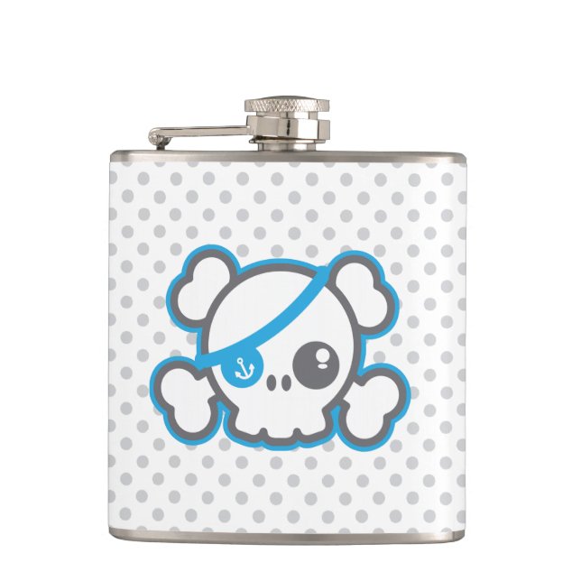 Kawaii Pirate Skull Flask (Front)