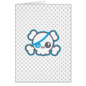 Kawaii Pirate Skull Note Card (Front)