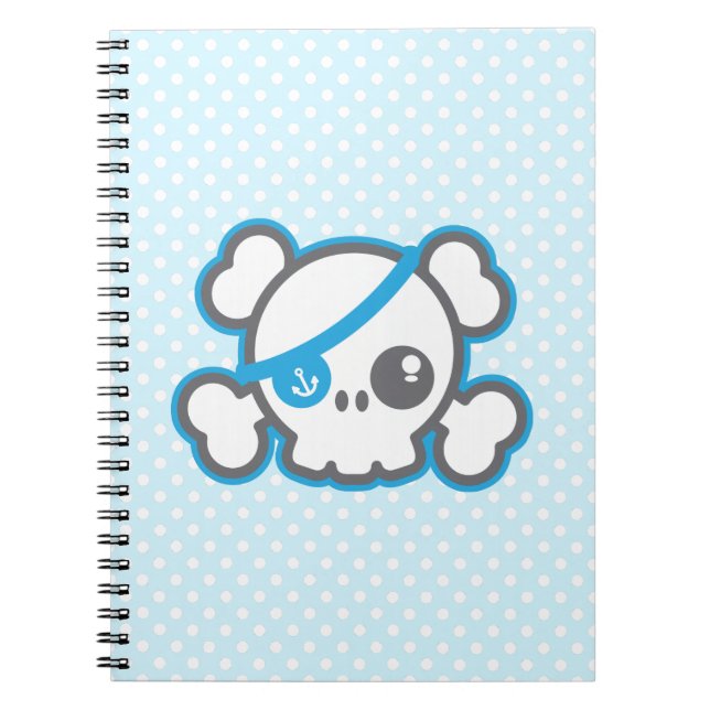 Kawaii Pirate Skull Notebook (Front)