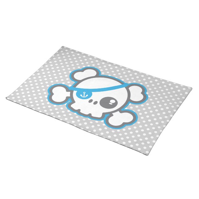 Kawaii Pirate Skull Placemat (On Table)
