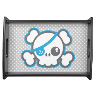 Kawaii Pirate Skull Serving Tray