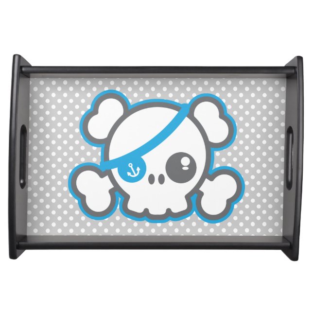 Kawaii Pirate Skull Serving Tray (Front)