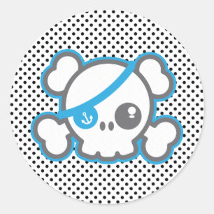 Kawaii Pirate Skull Stickers
