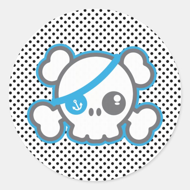 Kawaii Pirate Skull Stickers (Front)