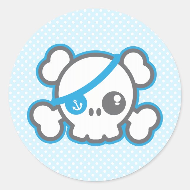Kawaii Pirate Skull Stickers (Front)