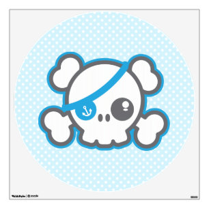 Kawaii Pirate Skull Wall Decal