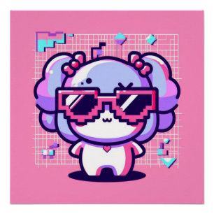 Kawaii Pixel Pal Poster