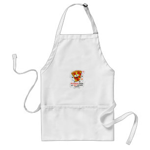 Kawaii Pizza Clipart with Transparent Background Adult Apron