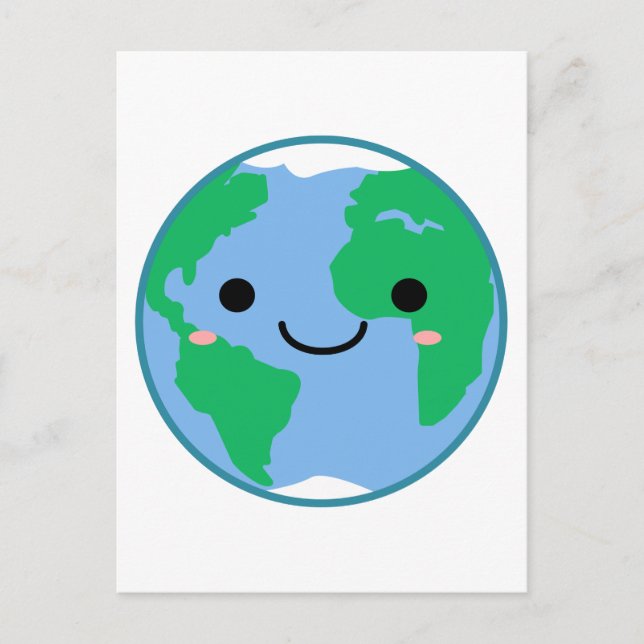 Kawaii Planet Earth Postcard (Front)
