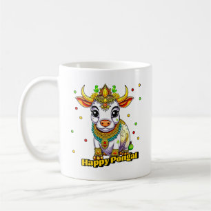 Kawaii Pongal Decorated Cow Coffee Mug