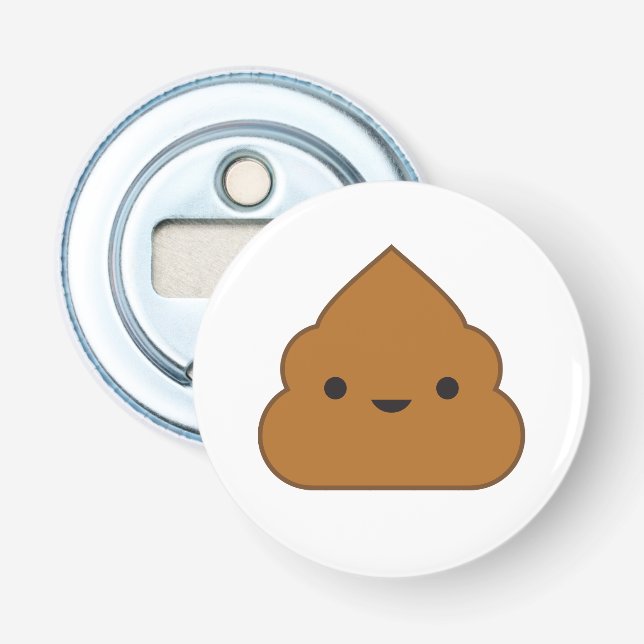 Kawaii Poop Bottle Opener Fridge Magnet (Front)