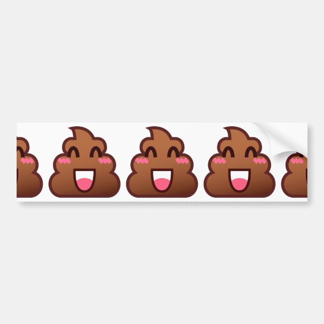 kawaii poop emojis bumper sticker (Front)
