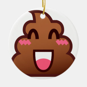 kawaii poop emojis ceramic ornament