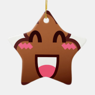 kawaii poop emojis ceramic ornament