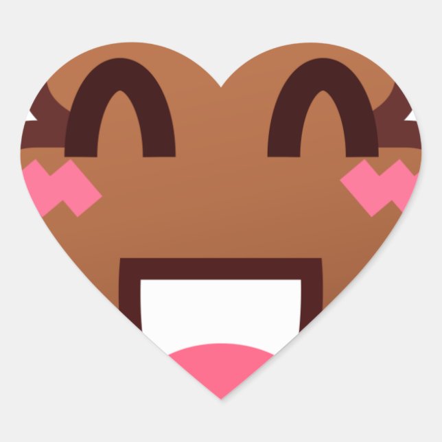 kawaii poop emojis heart sticker (Front)