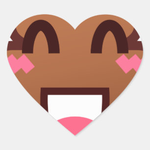 kawaii poop emojis heart sticker