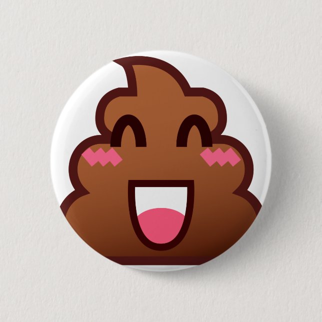 kawaii poop emojis pinback button (Front)
