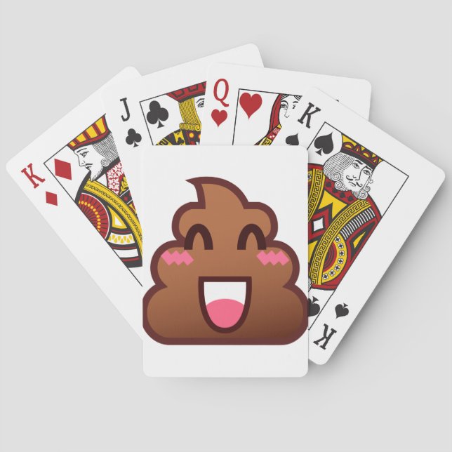 kawaii poop emojis poker cards (Back)