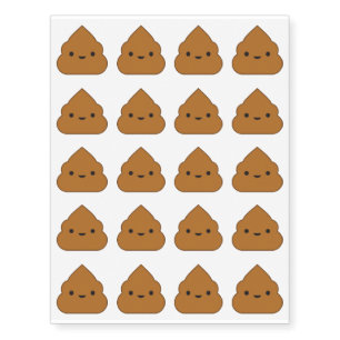Kawaii Poop Temporary Tattoos