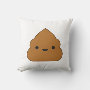 Kawaii Poop Throw Pillow