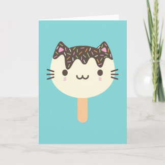 Kawaii Popsicle Cat Card
