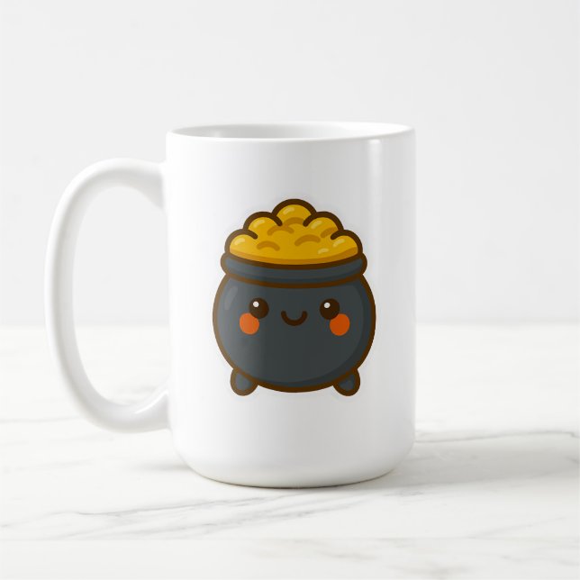 Kawaii Pot of Gold Coffee Mug (Left)