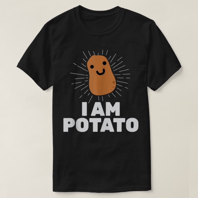 Kawaii Potato  I Am Potato Funny Potato  T-Shirt (Design Front)