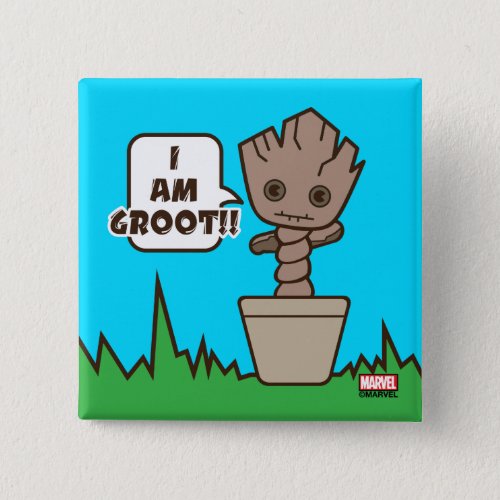 Kawaii Potted Groot Pinback Button