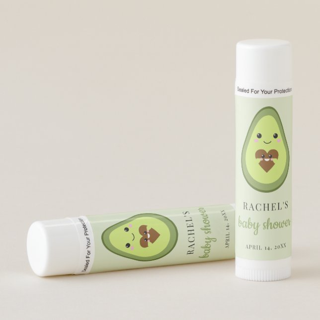 Kawaii Pregnant Avocado Baby Shower Fiesta Cute Lip Balm (Front)