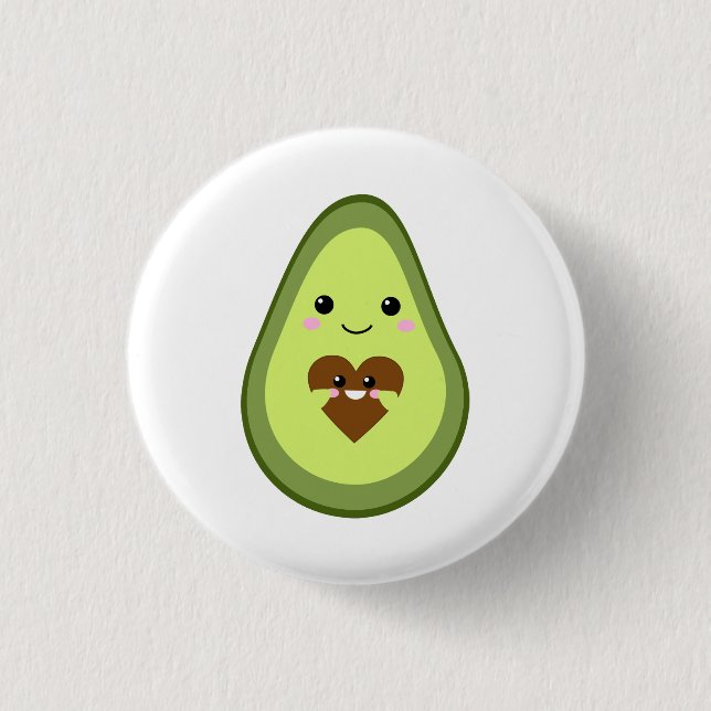 Kawaii Pregnant Avocado Cute Mom Motherhood Baby Button (Front)