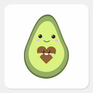 Kawaii Pregnant Avocado Cute Mom Motherhood Baby Square Sticker