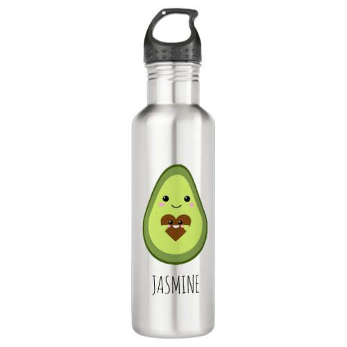 Kawaii Pregnant Avocado Cute Mom Motherhood Baby Stainless Steel Water Bottle