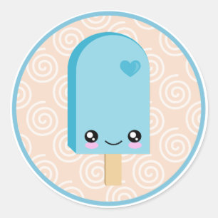 Kawaii Pretty Aqua Blue Popsicle Stickers