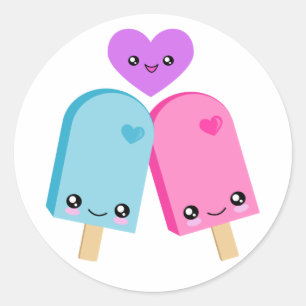 Kawaii Pretty Aqua Pink BFF Popsicle Stickers