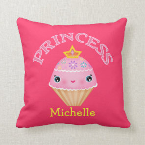 Kawaii Princess Cupcake American MoJo Throw Pillow