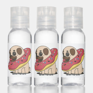 Kawaii Pug Donut Dog Cute Pet Puppy Anime Hand Sanitizer