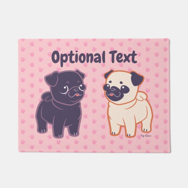 Kawaii Pug Doormat (Front)