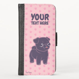 Kawaii Pug iPhone XS Wallet Case