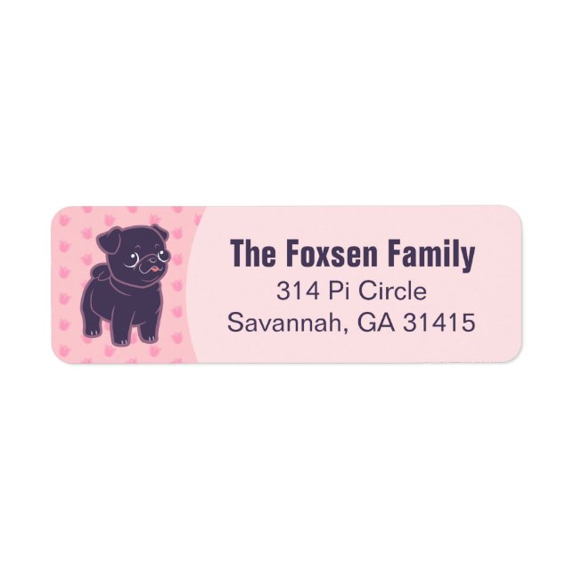 Kawaii Pug Label (Front)