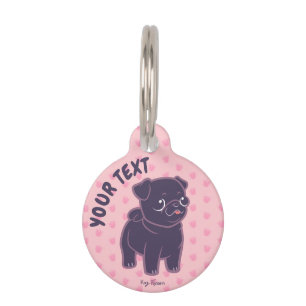 Kawaii Pug Pet ID Tag