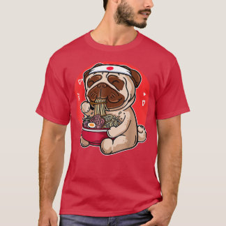 Kawaii Pug Ramen Cute Japanese Manga Anime Dog T-Shirt
