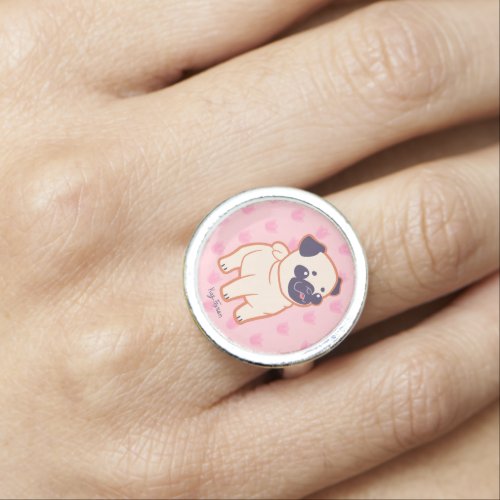 Kawaii Pug Ring