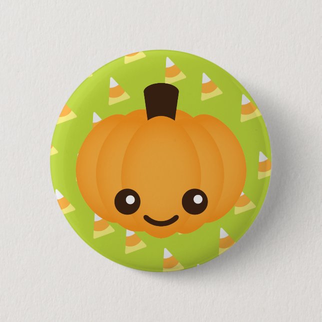 Kawaii Pumpkin Button (Front)