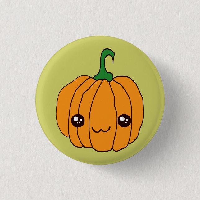 Kawaii Pumpkin Jack O Lantern Pin (Front)