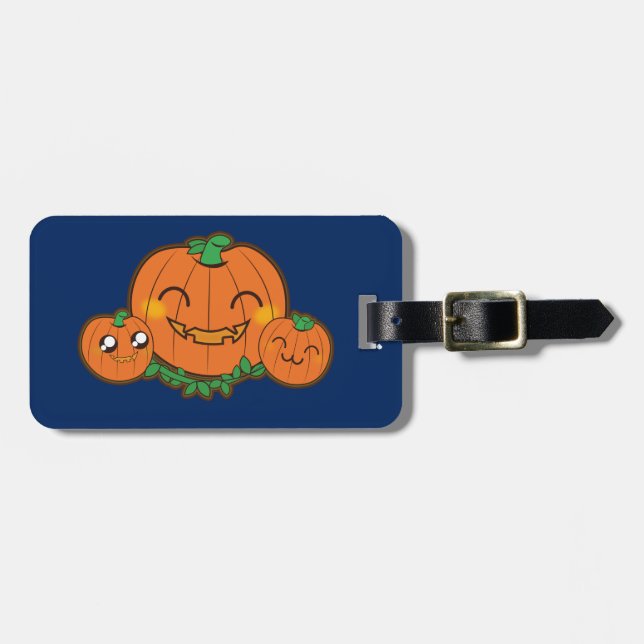 Kawaii pumpkin luggage tag (Front Horizontal)